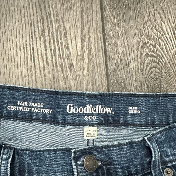 Goodfellow & Co Jeans Size 34W x 32L Slim Fit Dark Blue - Picture 2 of 5